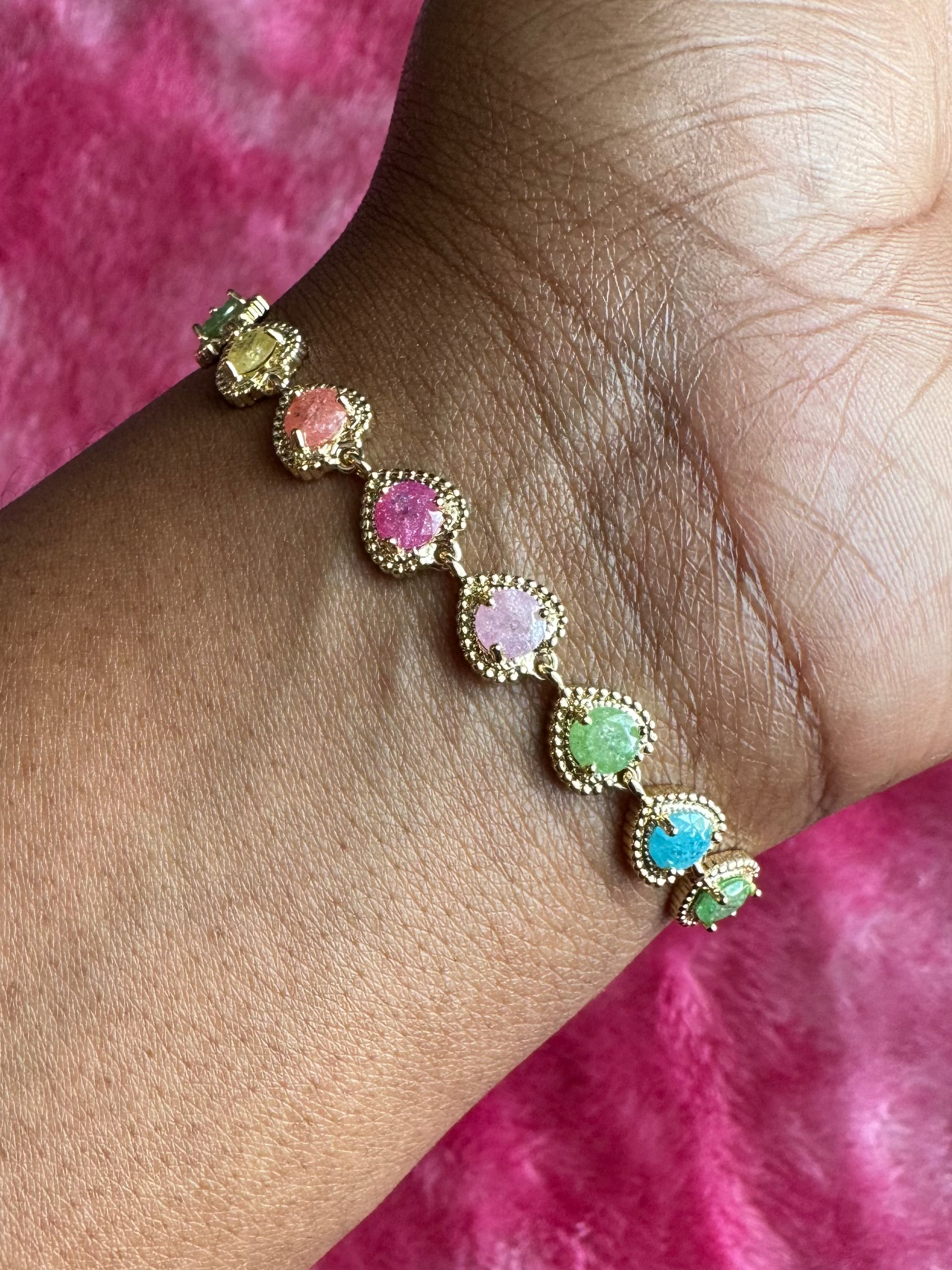 Rainbow Heart Bracelet